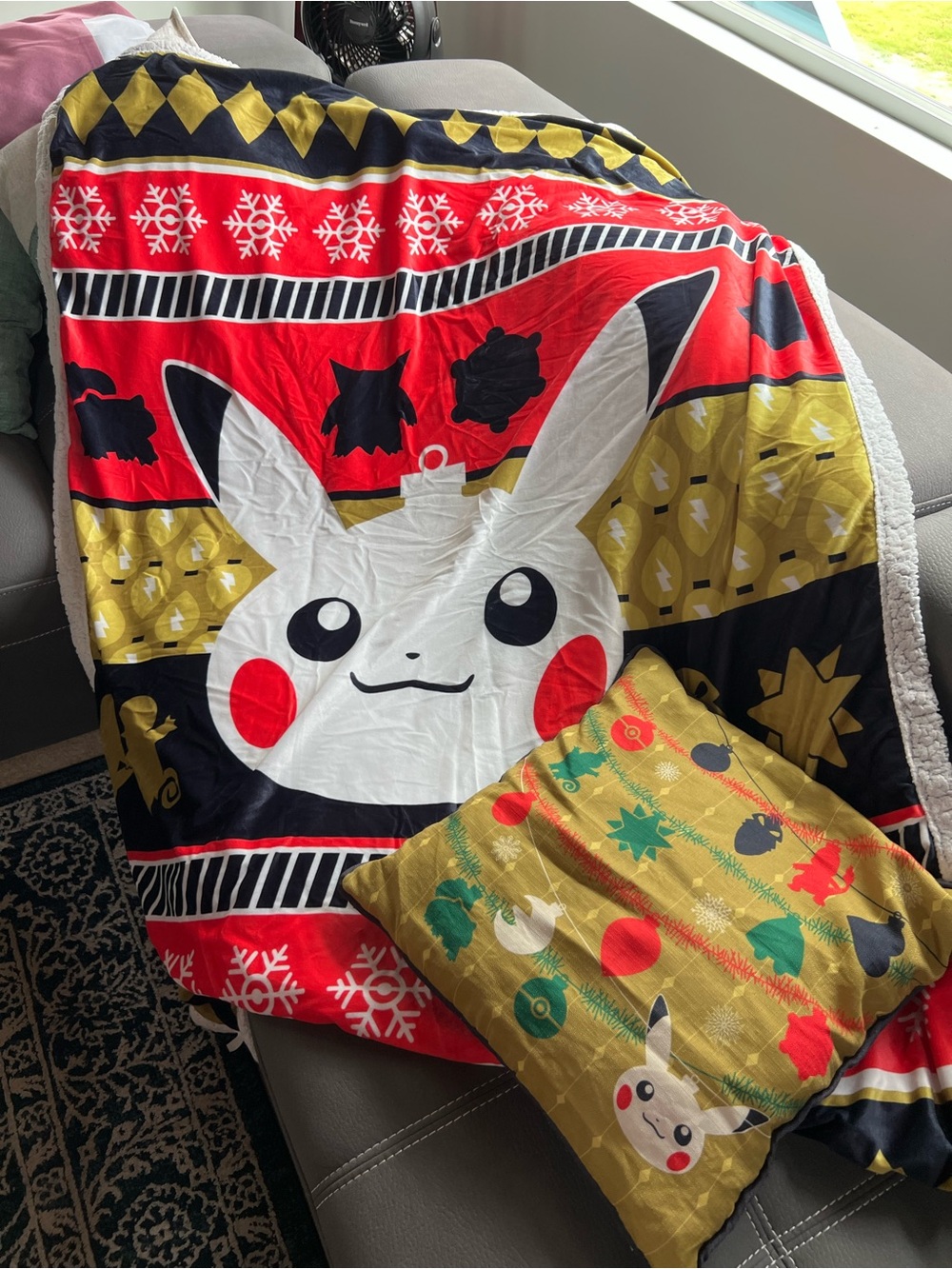 Pikachu Holiday Plush Throw Blanket & Pillow